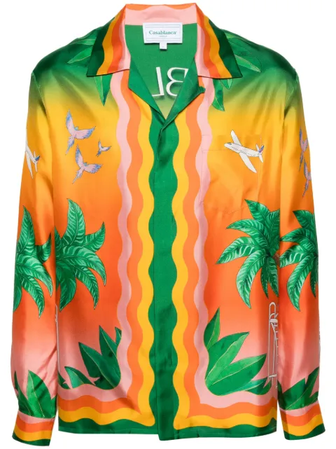 Casablanca Tennis Club En Fleur shirt Green MS24SH006