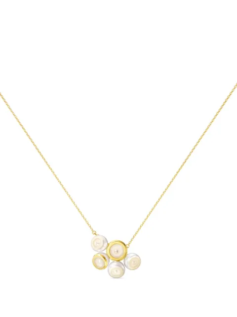 TASAKI 18kt yellow gold M/G Sliced Bezel pearl necklace Gold PC17225Y
