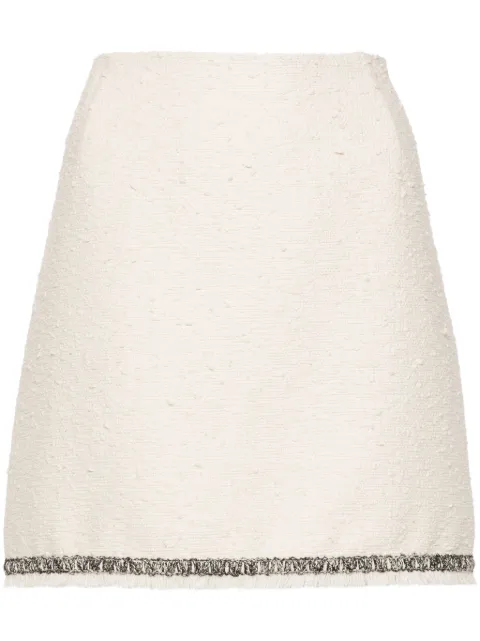 Moncler contrasting-trim tweed miniskirt White J10932D00009597JV