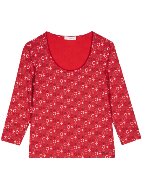 Celine Pre-Owned 1990-2000s Macadam stretch-cotton T-shirt Red 235291156