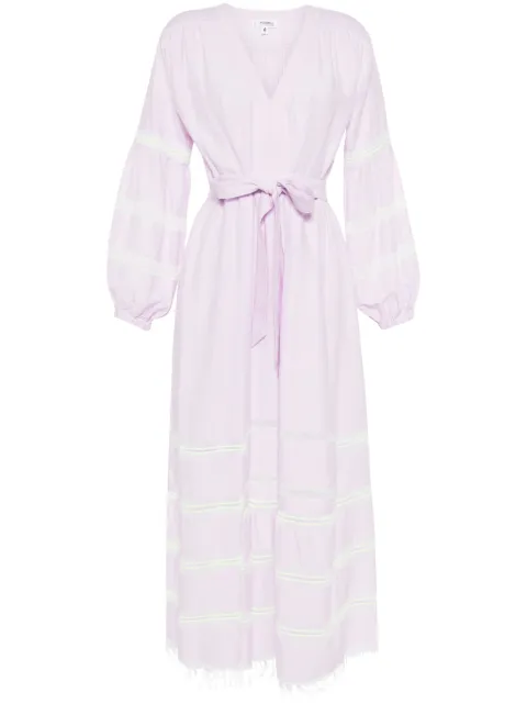 lemlem Elsabet cotton-blend maxi dress Purple RW24163