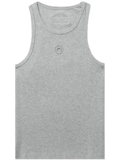 Marine Serre moon logo ribbed jersey tank top Grey WTT014ACJER0011