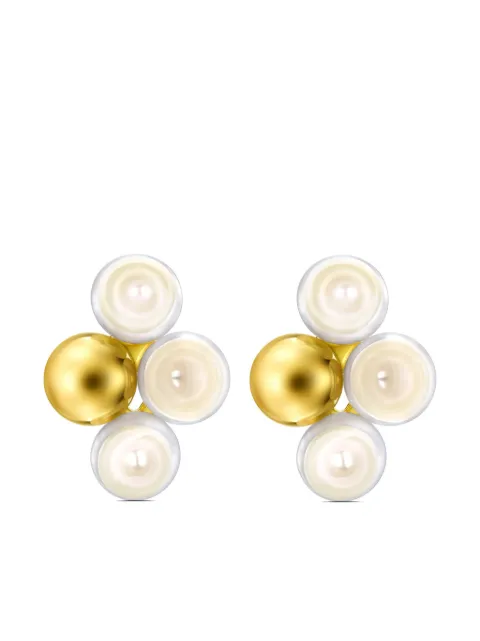 TASAKI 18kt yellow gold M/G Sliced Sphere pearl earrings Gold EC4445Y