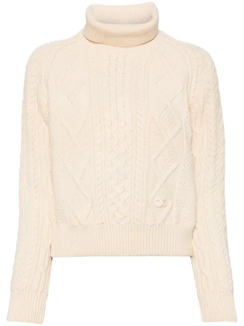 CHANEL Pre-Owned 1996 cable-knit wool jumper Neutrals 96APO8736V00293AB028
