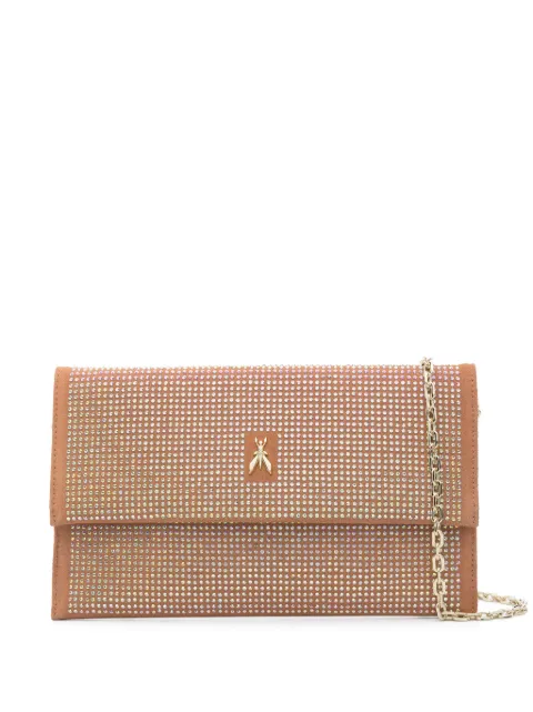Patrizia Pepe rhinestone-embellished clutch bag Brown 2B5460L083