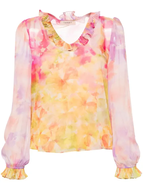 TWINSET floral-print georgette blouse Pink 241TP2595