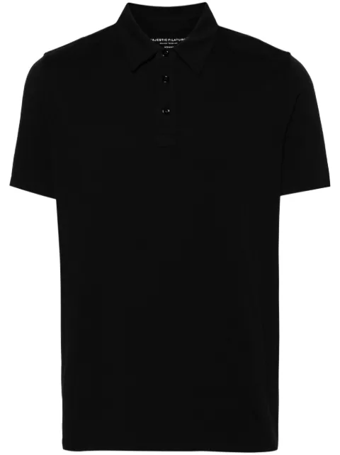 Majestic Filatures organic cotton jersey polo shirt Black M090HPO089002