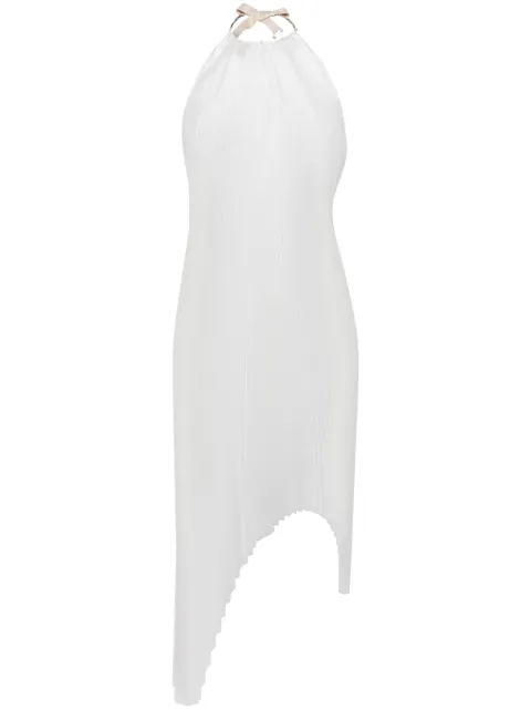 Shanshan Ruan asymmetric pleated midi dress Neutrals ACC11C3