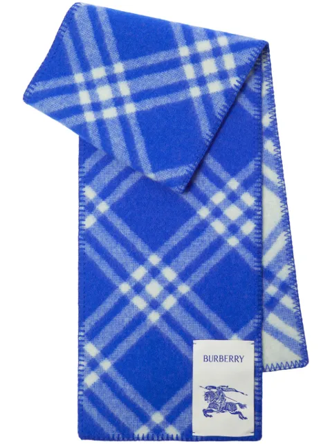 Burberry Check-print wool scarf Blue 8079603