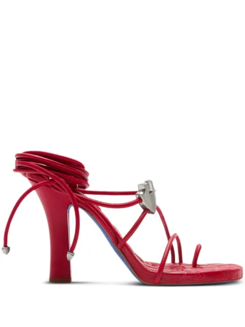 Burberry Ivy Shield 105mm strappy sandals Red 8088746