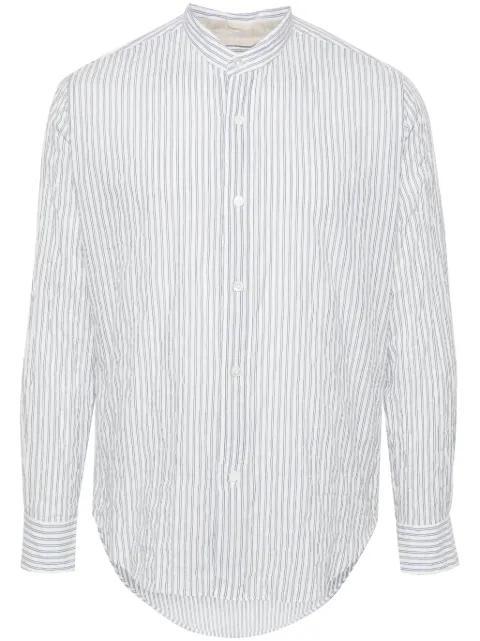 Eleventy stripped longsleeved shirt White I75CAMI16TES0I182