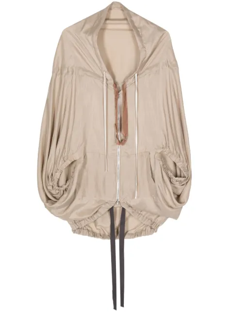 Shanshan Ruan batwing-style silk jacket Neutrals JK31C60