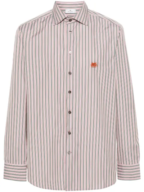 ETRO Pegaso-embroidered striped shirt Pink MRIB000299TR516