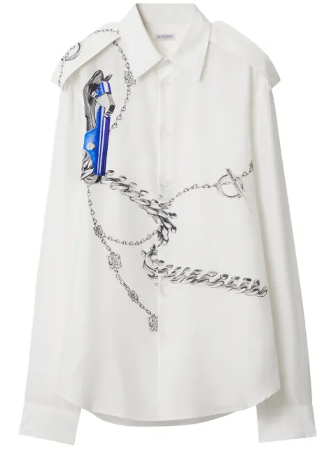 Burberry Knight Hardware-print shirt White 8088337