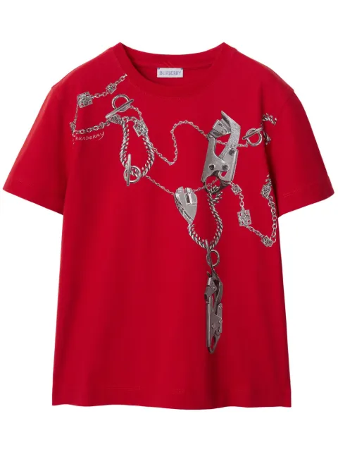 Burberry Knight Hardware cotton T-shirt Red 8088218