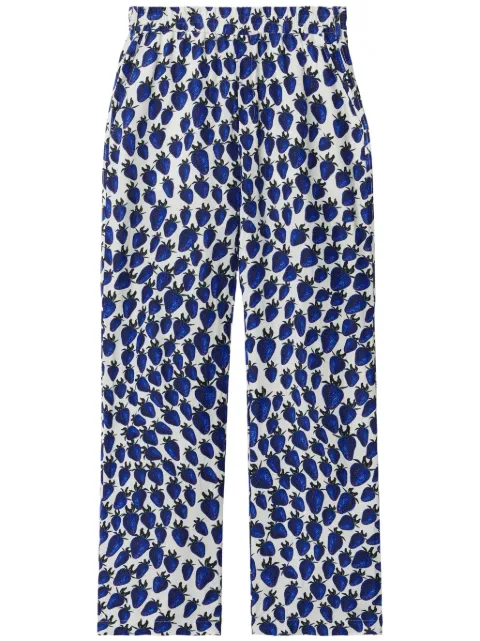 Burberry strawberry-print straight trousers White 8088266