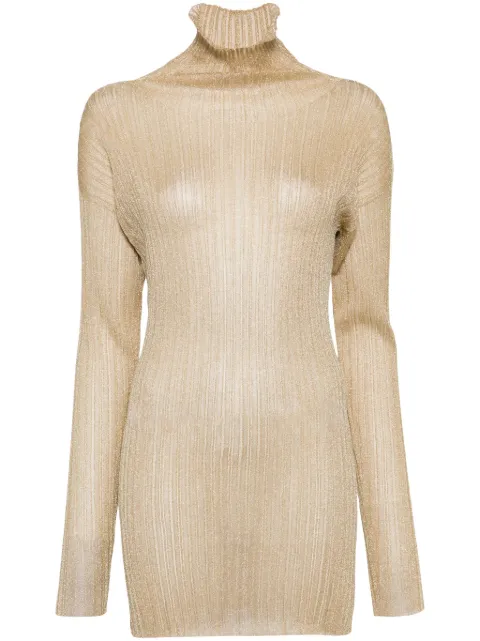 Fabiana Filippi lurex-detail sheer jumper Gold MAD274F402D678