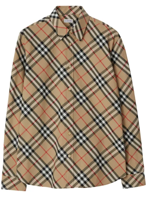 Burberry Check cotton shirt Neutrals 8087634