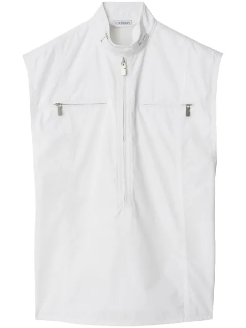 Burberry half-zip cotton tank top White 8088153