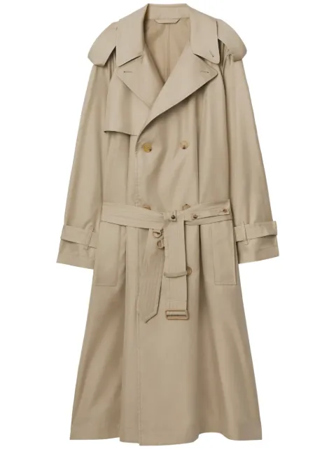 Burberry double-breasted silk trench coat Neutrals 8086312