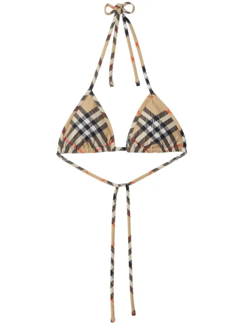 Burberry check-pattern bikini top Neutrals 8087604