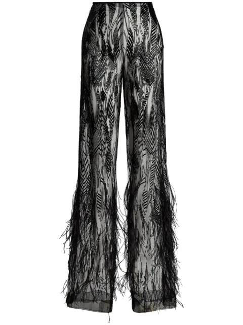 Ralph Lauren Collection Bradlee feather-embellished tulle trousers Black 290943912001