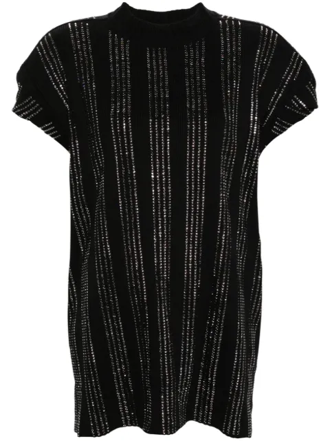 The Attico Laurie crystal-embellished T-shirt Black 247WCA359J048T