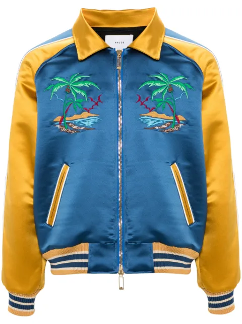 RHUDE Palm Eagles Souvenir bomber jacket Blue RHPS24JA07613133