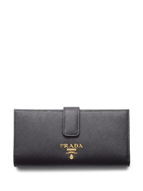Prada large Saffiano leather wallet Black 1MV025ZLP