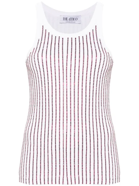 The Attico crystal-embellished tank top White 247WCT276J050R