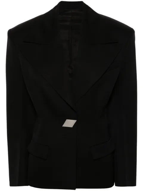 The Attico single-breasted maxi-shoulders blazer Black 247WCG63W046