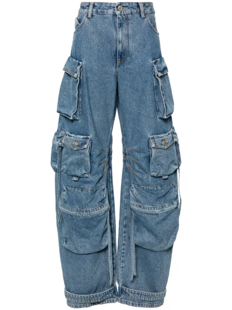 The Attico Fern wide-leg cargo jeans Blue 247WCP84D049