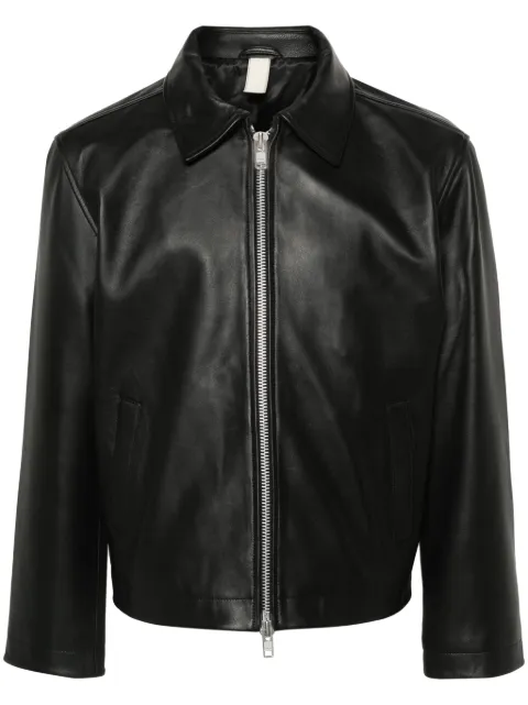 Sunflower zip-up leather jacket Black 6027JACKET
