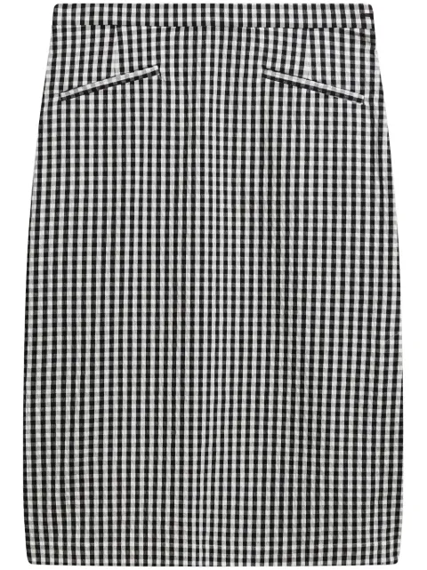 agnès b. gingham cotton-blend midi skirt Black O819CAK7