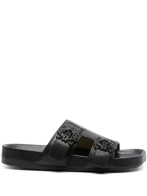 LOEWE Anagram-buckle leather slides Black L815465X95