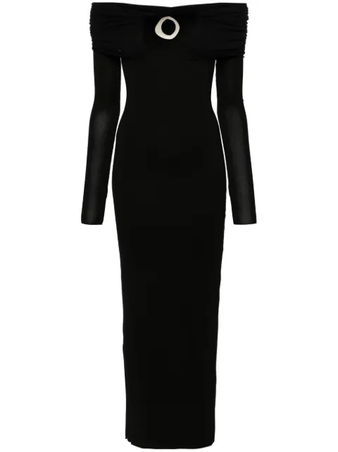 MANURÍ Amara Buckle 2.6 maxi dress Black MRSS24DR9CH013X