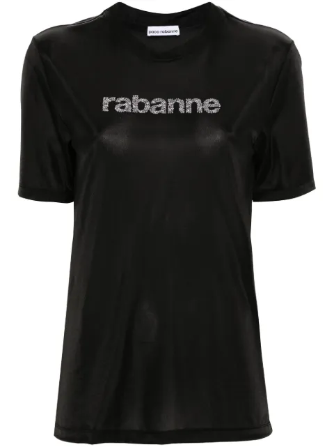 Rabanne logo-embellished jersey T-shirt Black 24PJTE151PA0211