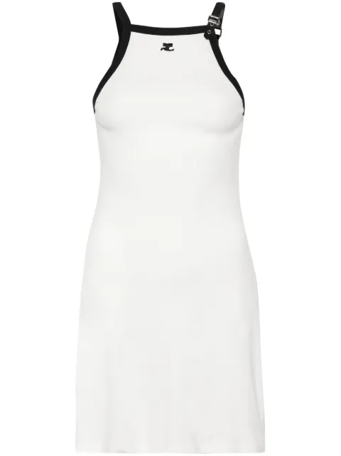 Courrèges logo-appliqué mini dress White 124JRO364JS0070