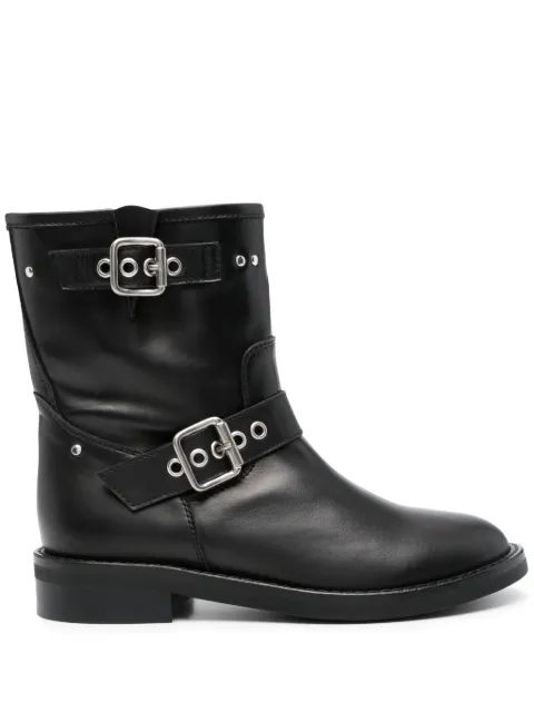 Via Roma 15 leather ankle boots Black 4185