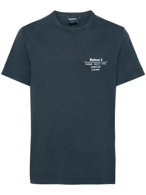 Barbour logo-print cotton T-shirt Blue MTS1269NY91