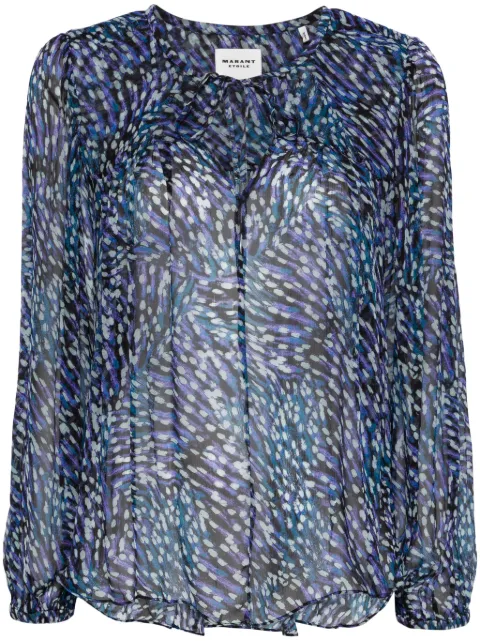 MARANT ÉTOILE Daytonea georgette blouse Blue HT0129FAB1J11E