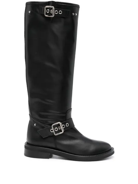 Via Roma 15 leather thigh-high boots Black 4183