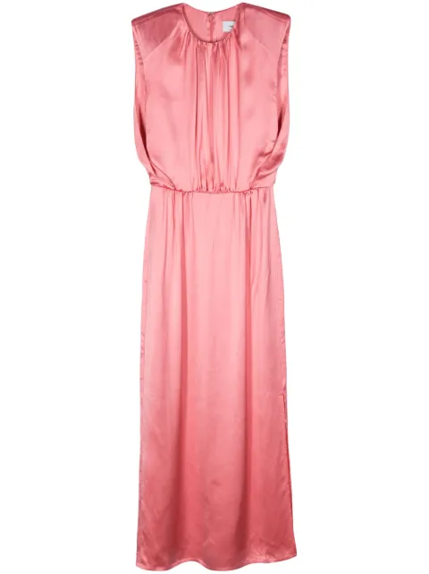 Yves Salomon pleat-detail satin dress Pink 24EYR00737SAVI