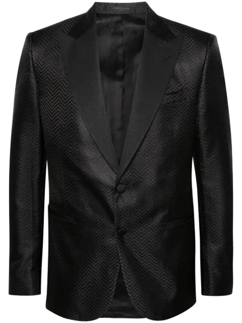 Corneliani single-breasted silk blazer Black 936T699396103