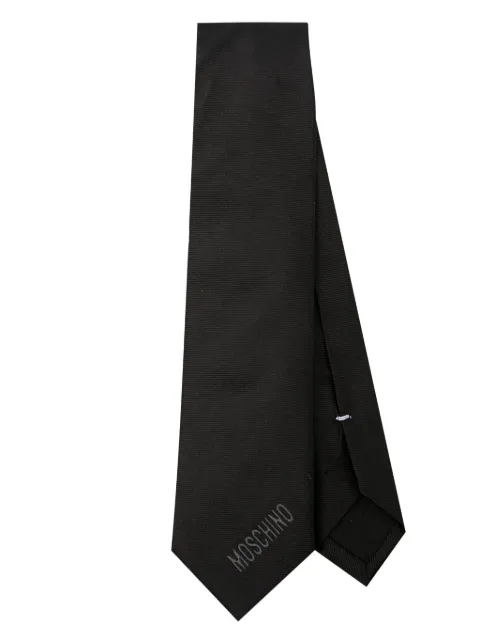 Moschino heart-motif silk tie Black 55069M5776