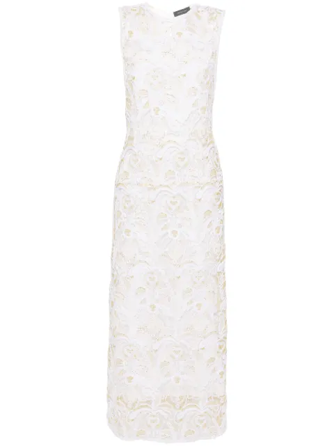 Fabiana Filippi x Benni Bosetto Fabula-macramé midi dress White ABD274F730D7040000