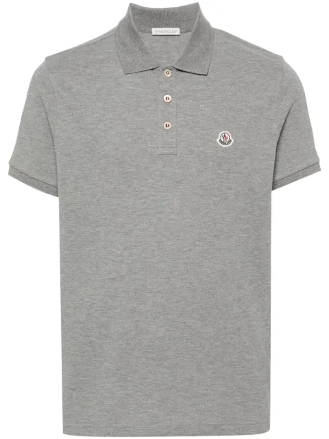 Moncler logo-patch polo shirt Grey J10918A0002484556