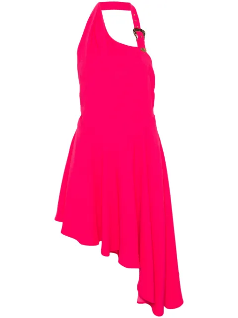 Versace Jeans Couture logo-engraved-buckle crepe dress Pink 76HAO917N0302