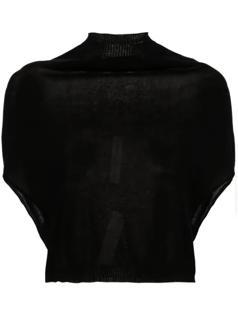Rick Owens Crater draped crop top Black RP01D2630WS