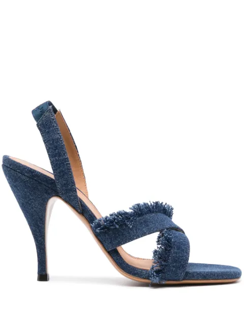 Off-White 110mm denim sandals Blue OWIH056S24DEN0024949